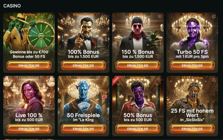Auswahl beliebter Luckygem Slots mit aktiven Bonusangeboten